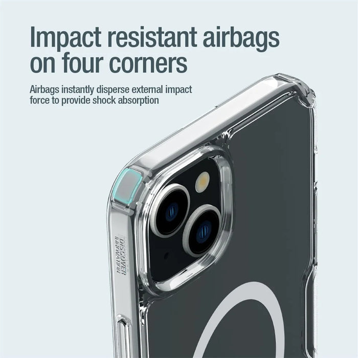 NILLKIN Nature Pro Series Magnetic Case for iPhone 15 Plus Compatible with MagSafe PC+TPU Protective Phone Cover - Blue - 6