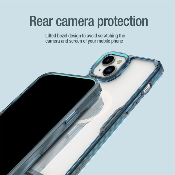 NILLKIN Nature Pro Series Magnetic Case for iPhone 15 Plus Compatible with MagSafe PC+TPU Protective Phone Cover - Blue - 7