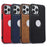 Shockproof Shell for iPhone 15 Pro Case TPU+PU Phone Cover with Logo View Design - Black - 3