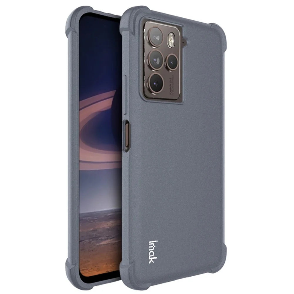 IMAK For HTC U23 / U23 Pro 5G Matte Soft TPU Phone Case Shock-absorbing Airbag Phone Cover - Grey - 1