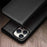 QIALINO For iPhone 15 Pro Wallet Case Stand Genuine Cow Leather Flip Phone Cover - Black - 6