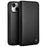 QIALINO For iPhone 15 Wallet Case Stand Genuine Cow Leather Flip Phone Cover - Black - 1