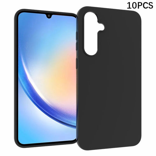 10Pcs  /  Pack for Samsung Galaxy S23 FE Phone TPU Case Dual-sided Matte Finish Phone Cover - Black - 1