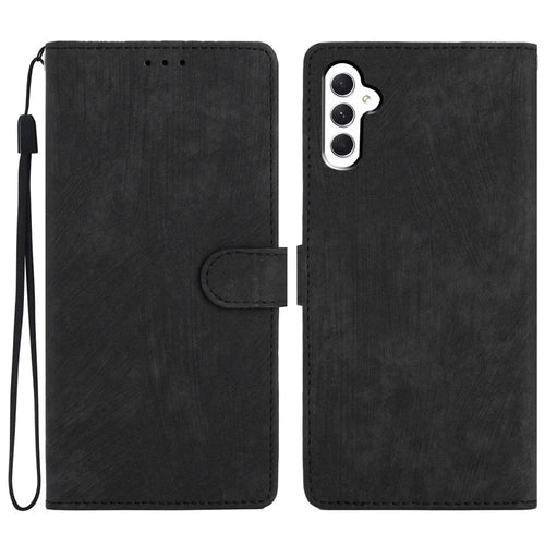 For Samsung Galaxy A05s 4G Case Skin-touch Feeling PU Leather Phone Cover - Black - 1