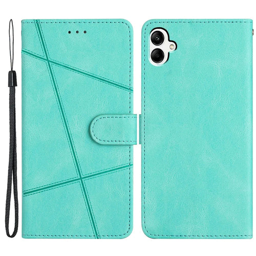 For Samsung Galaxy A05 4G Crazy Horse Texture Wallet Case PU Leather Imprinted Lines Phone Stand Cover - Green - 1