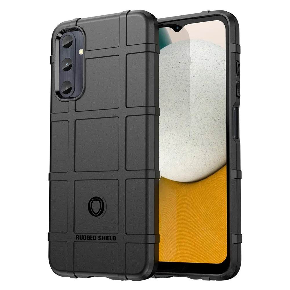 For Samsung Galaxy A05s 4G Case TPU Cell Phone Cover Square Grid Texture Protector - Black - 1