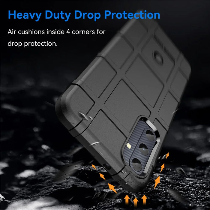 For Samsung Galaxy A05s 4G Case TPU Cell Phone Cover Square Grid Texture Protector - Black - 3