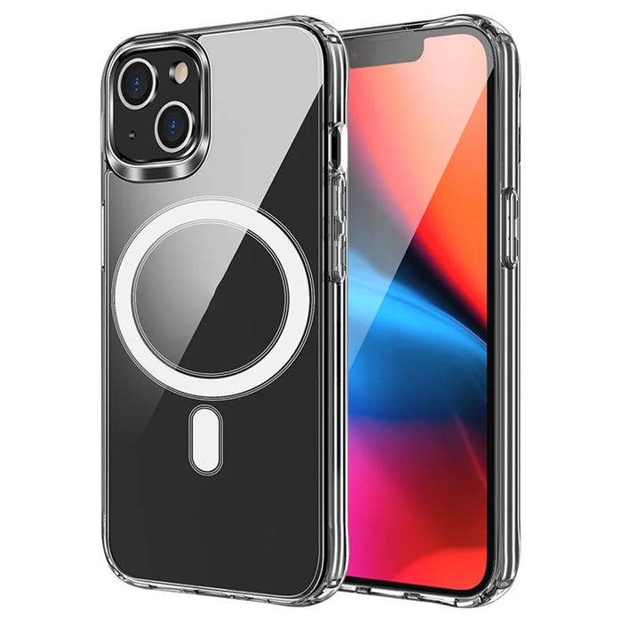 For iPhone 15 Plus Magnetic Case Compatible with Magsafe TPU+Acrylic Anti-drop Phone Cover - 1