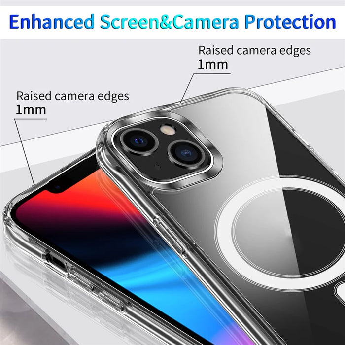 For iPhone 15 Plus Magnetic Case Compatible with Magsafe TPU+Acrylic Anti-drop Phone Cover - 6