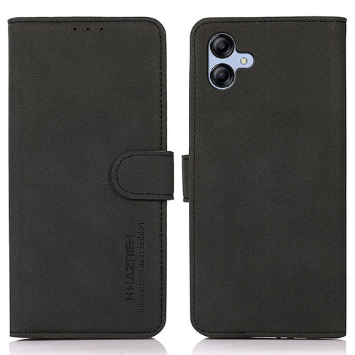 KHAZNEH For Samsung Galaxy A05 4G Case Textured Leather Mobile Phone Cover Wallet Stand Shell - Black - 1