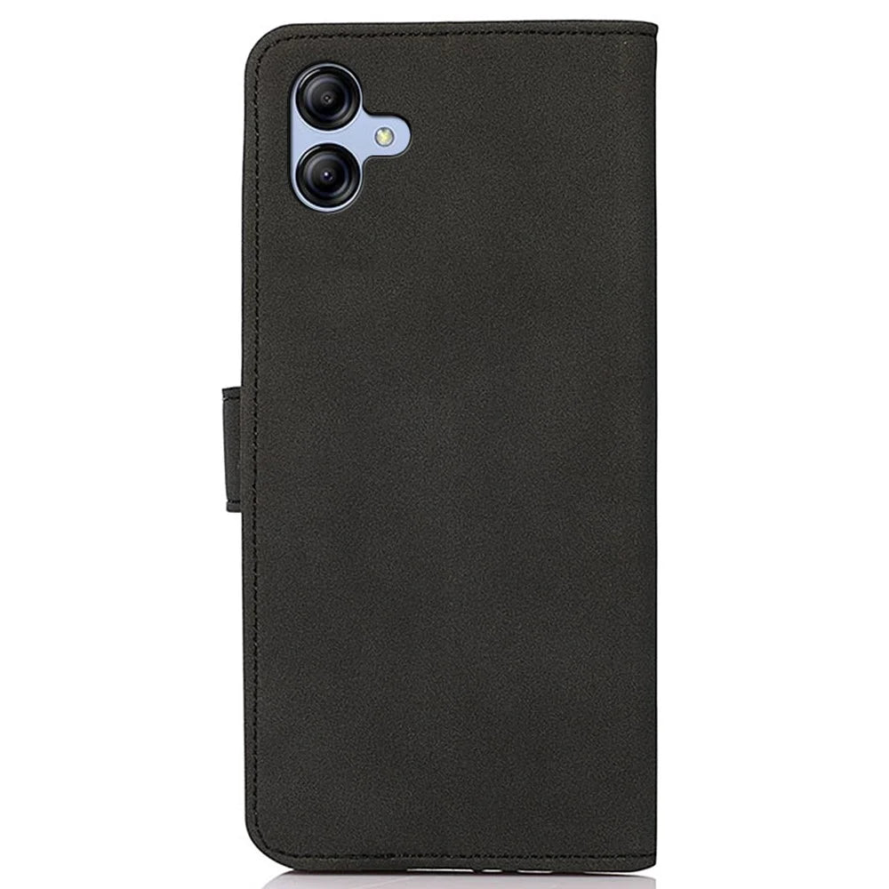 KHAZNEH For Samsung Galaxy A05 4G Case Textured Leather Mobile Phone Cover Wallet Stand Shell - Black - 7