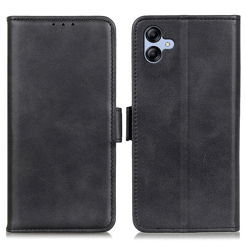 For Samsung Galaxy A05 4G Case PU Leather Wallet Stand Magnetic Phone Cover Shell - Black - 1