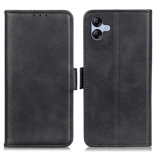 For Samsung Galaxy A05 4G Case PU Leather Wallet Stand Magnetic Phone Cover Shell - Black - 1
