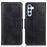 For Samsung Galaxy A05s 4G Case PU Leather Case Crazy Horse Texture Wallet Stand Phone Cover - Black - 1
