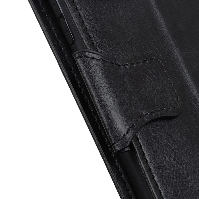 For Samsung Galaxy A05s 4G Case PU Leather Case Crazy Horse Texture Wallet Stand Phone Cover - Black - 5