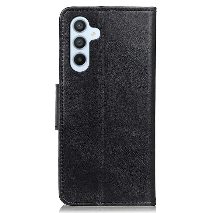 For Samsung Galaxy A05s 4G Case PU Leather Case Crazy Horse Texture Wallet Stand Phone Cover - Black - 7