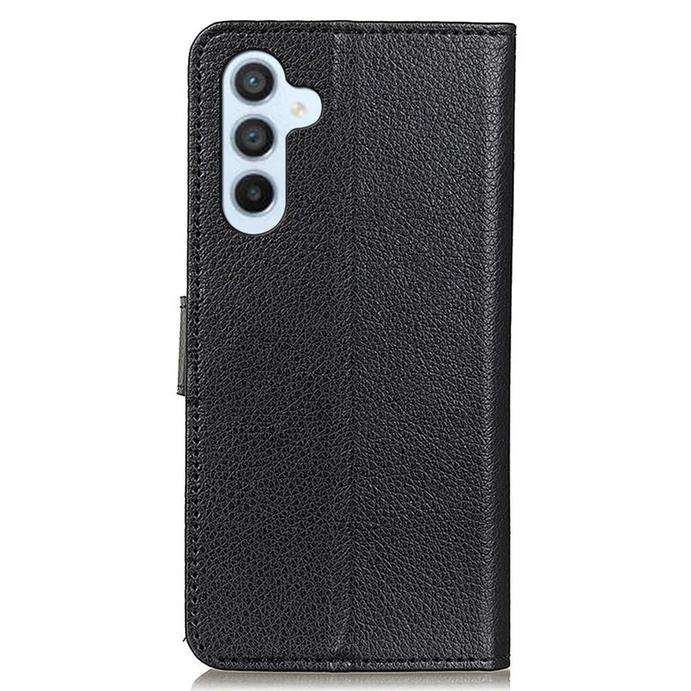 For Samsung Galaxy A05s 4G Case PU Leather Wallet Stand Litchi Texture Phone Cover - Black - 7