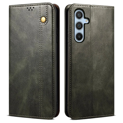 For Samsung Galaxy F34 5G / M34 5G Case Slim-Fit PU Leather Stand Wallet Leather Phone Shell - Green - 1