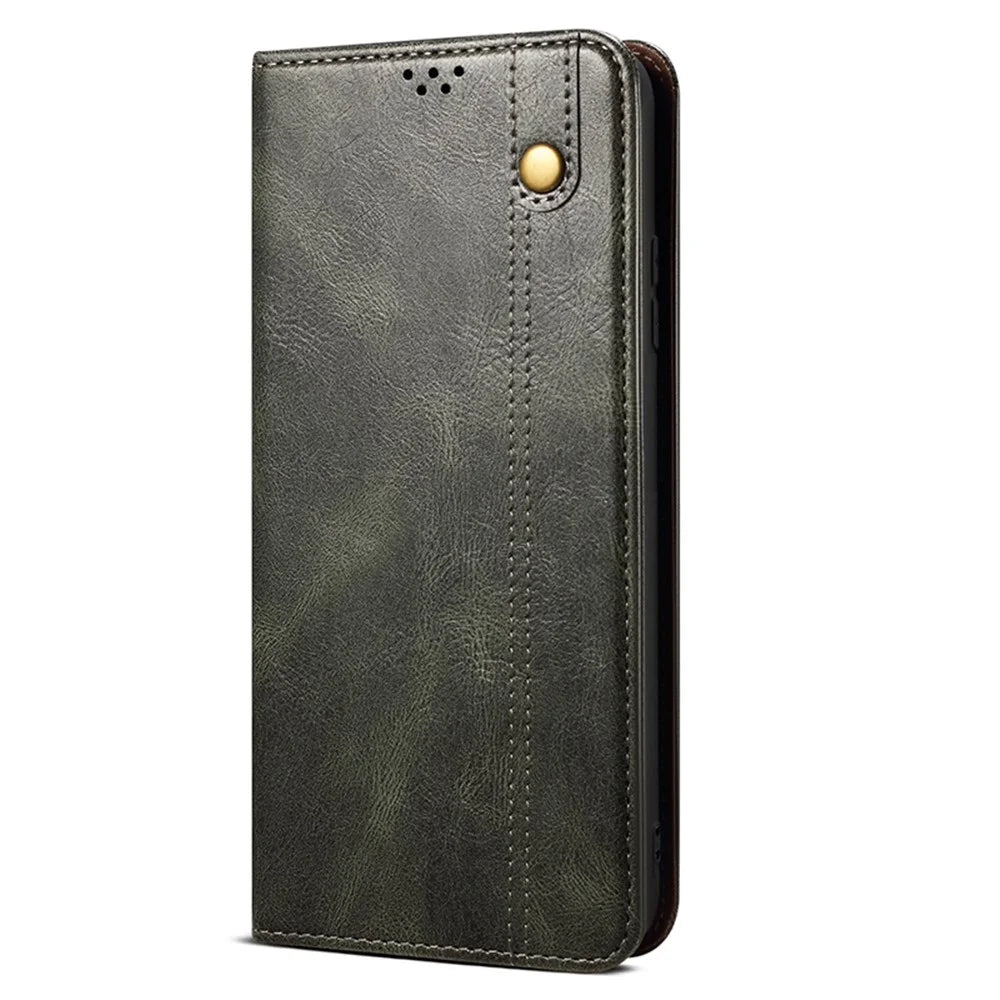 For Samsung Galaxy F34 5G / M34 5G Case Slim-Fit PU Leather Stand Wallet Leather Phone Shell - Green - 6