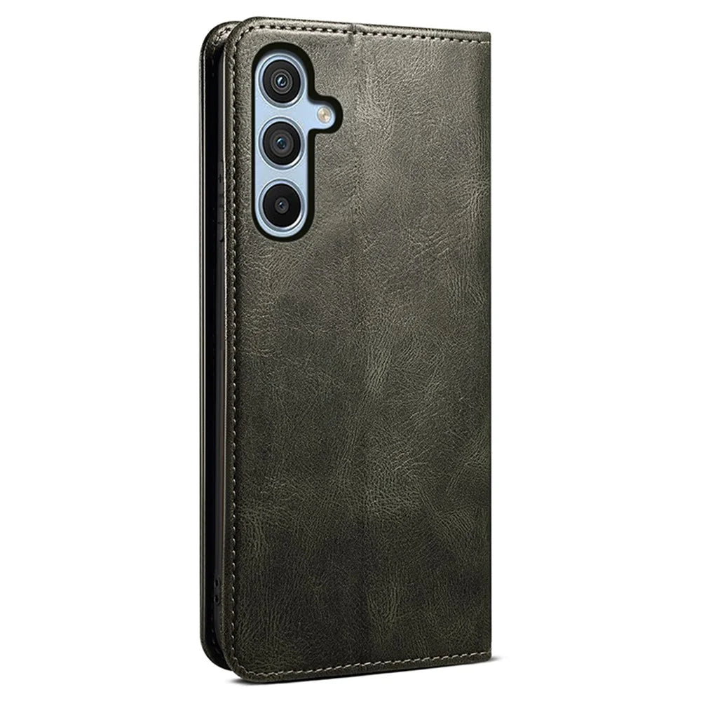 For Samsung Galaxy F34 5G / M34 5G Case Slim-Fit PU Leather Stand Wallet Leather Phone Shell - Green - 7