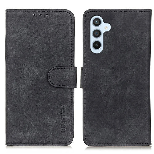KHAZNEH For Samsung Galaxy A05s 4G Case Retro Texture PU Leather Wallet Mobile Phone Cover - Black - 1