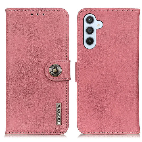 KHAZNEH For Samsung Galaxy A05s 4G Case Cowhide Texture Stand Wallet Leather Mobile Phone Cover - Pink - 1