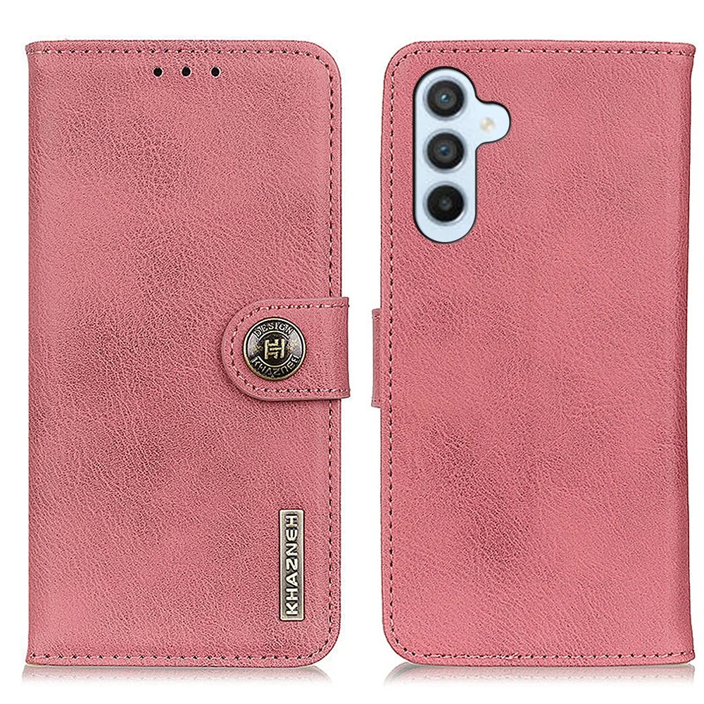 KHAZNEH For Samsung Galaxy A05s 4G Case Cowhide Texture Stand Wallet Leather Mobile Phone Cover - Pink - 1