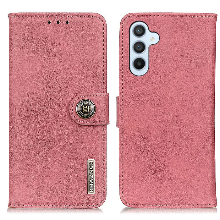 KHAZNEH For Samsung Galaxy A05s 4G Case Cowhide Texture Stand Wallet Leather Mobile Phone Cover - Pink - 1