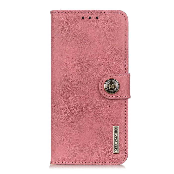 KHAZNEH For Samsung Galaxy A05s 4G Case Cowhide Texture Stand Wallet Leather Mobile Phone Cover - Pink - 7