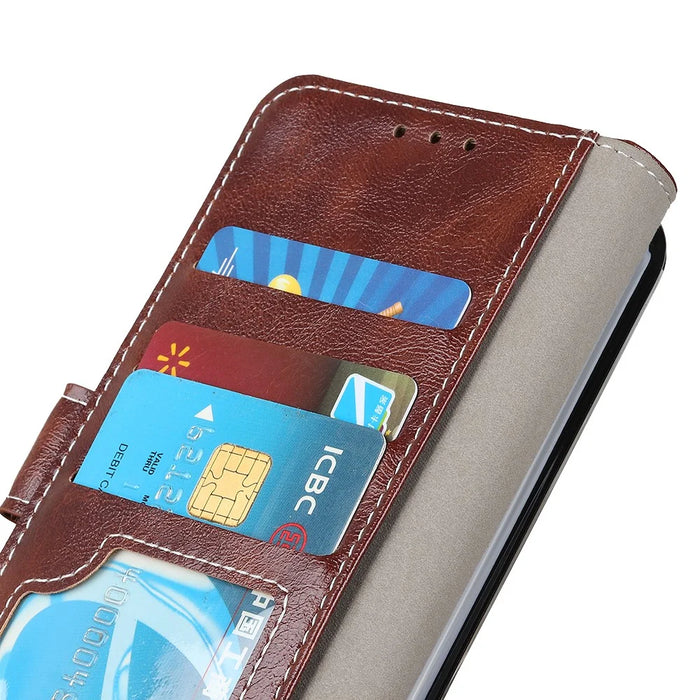 Leather Phone Shell For Samsung Galaxy A05s 4G Case Wallet Stand Phone Cover - Brown - 5