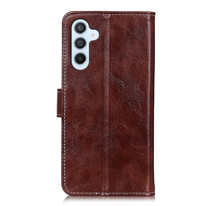 Leather Phone Shell For Samsung Galaxy A05s 4G Case Wallet Stand Phone Cover - Brown - 7