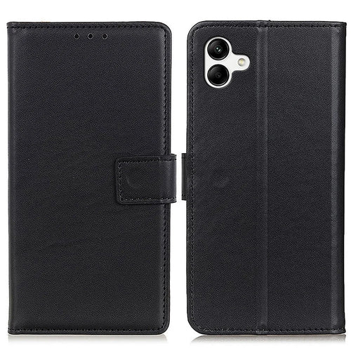 For Samsung Galaxy A05 4G Case Slim-Fit Leather Wallet Phone Cover with Stand Function - Black - 1