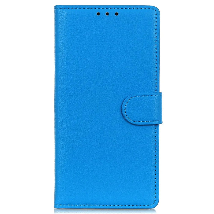 For Samsung Galaxy A05 4G Case Wallet Stand Litchi Texture PU Leather Phone Cover - Blue - 6