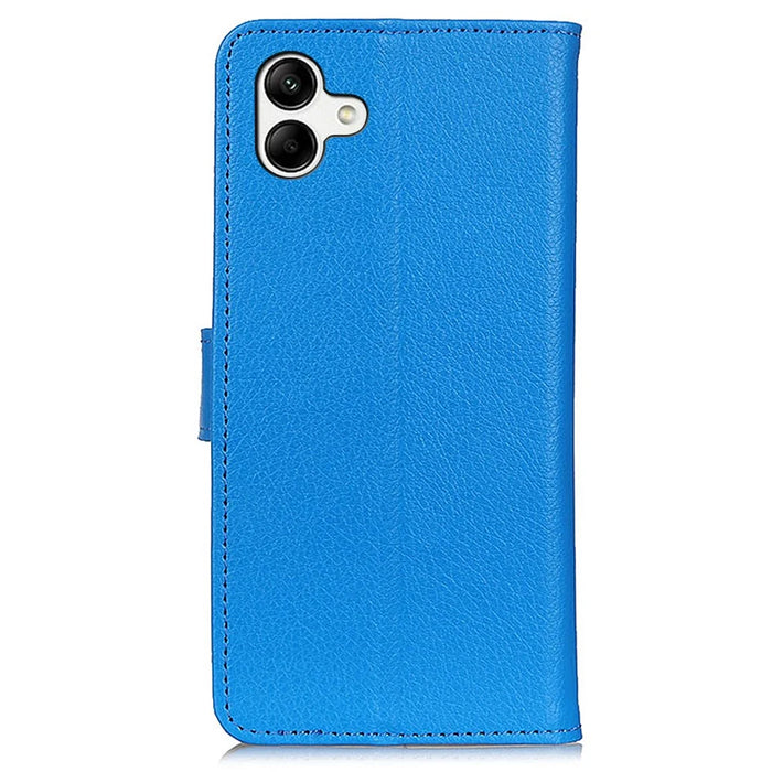 For Samsung Galaxy A05 4G Case Wallet Stand Litchi Texture PU Leather Phone Cover - Blue - 7