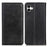 For Samsung Galaxy A05 4G Case Split Leather Cover Wallet Stand Cowhide Texture Phone Shell - Black - 1
