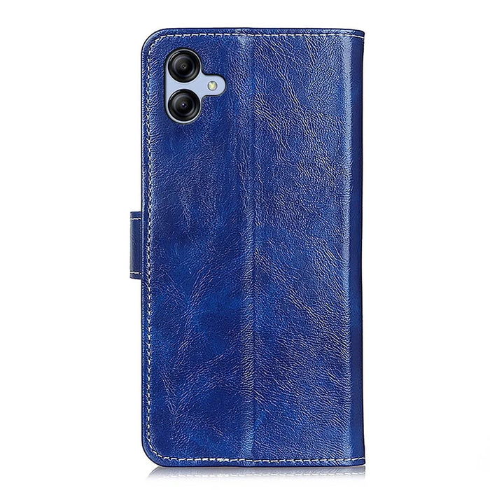 Leather Phone Shell for Samsung Galaxy A05 4G Case Crazy Horse Texture Phone Cover - Blue - 7