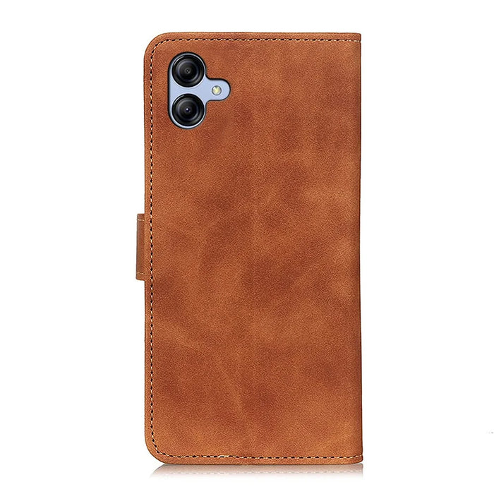 KHAZNEH For Samsung Galaxy A05 4G Case PU Leather Retro Texture Stand Phone Cover - Brown - 7