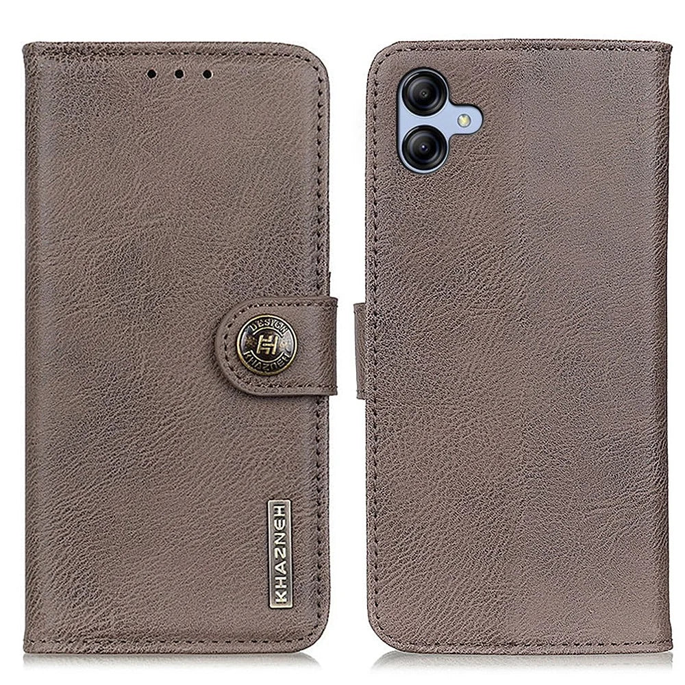 KHAZNEH For Samsung Galaxy A05 4G Case Cowhide Texture Leather Wallet Phone Cover - Khaki - 1