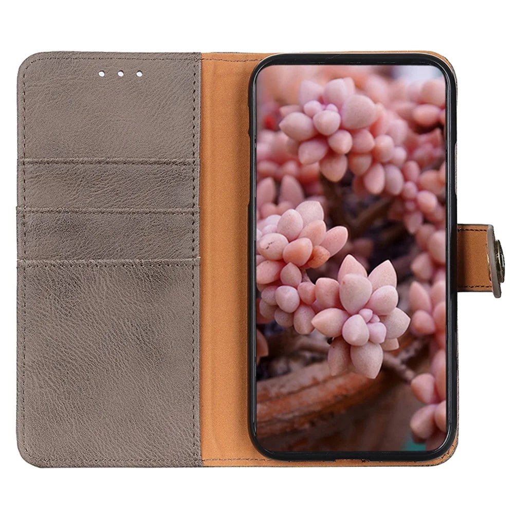 KHAZNEH For Samsung Galaxy A05 4G Case Cowhide Texture Leather Wallet Phone Cover - Khaki - 2