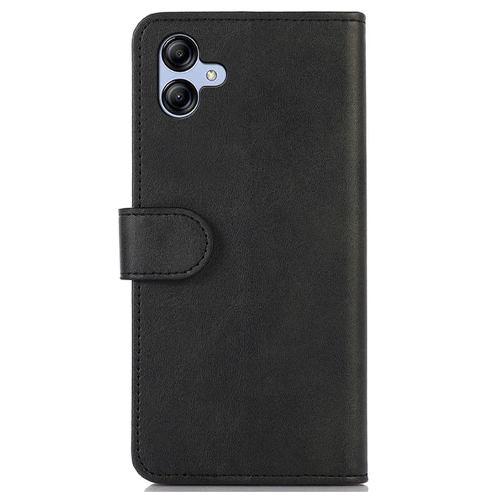 For Samsung Galaxy A05 4G Case Cowhide Texture Anti-Scratch Leather Phone Stand Cover Wallet - Black - 7