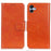 For Samsung Galaxy A05 4G Case Nappa Texture Split Leather Foldable Stand Phone Cover - Orange - 1