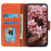 For Samsung Galaxy A05 4G Case Nappa Texture Split Leather Foldable Stand Phone Cover - Orange - 3