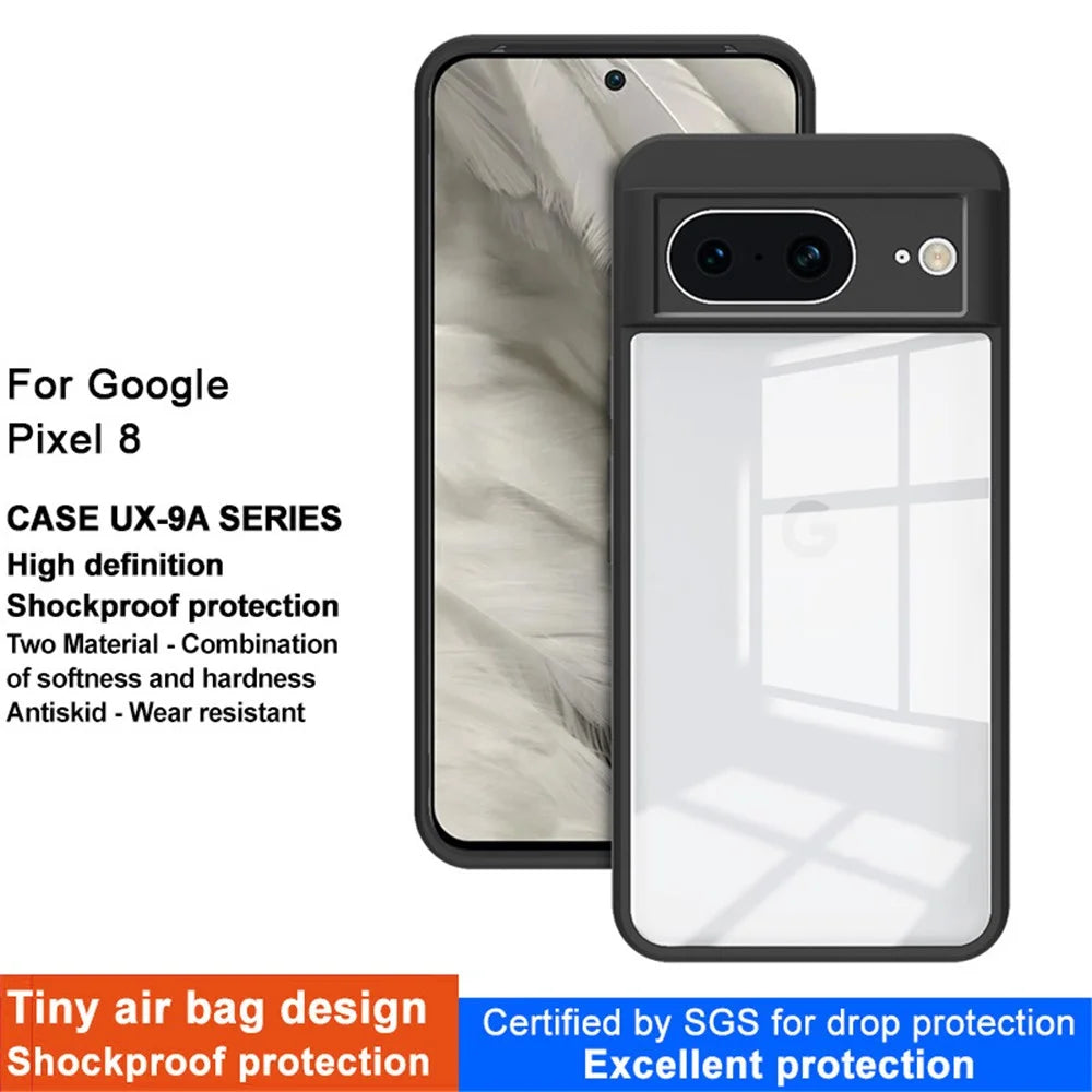 IMAK UX-9A Series for Google Pixel 8 Case PC Back TPU Frame Mobile Phone Cover - 3