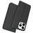 For iPhone 15 Pro Max Case Stand Design PU Leather Card Holder Mobile Phone Cover - Black - 1