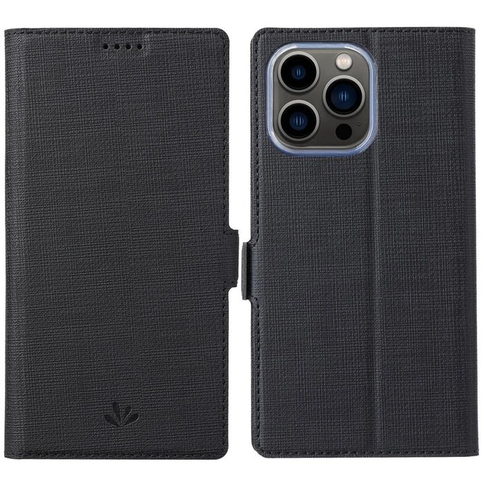 VILI K Series for iPhone 15 Pro Case PU Leather Wallet Stand Phone Cover - Black - 1