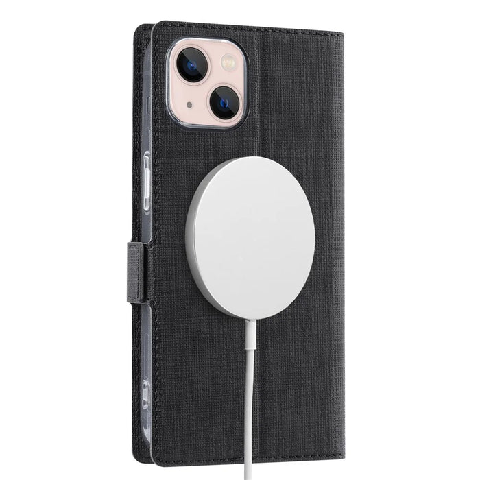 VILI K Series for iPhone 15 Case PU Leather Shockproof Wallet Phone Cover - Black - 7