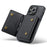DG.MING M5 Series For iPhone 14 Pro Case PU+PC+TPU Detachable 2-in-1 Wallet Phone Cover - Black - 7