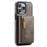 DG.MING M5 Series For iPhone 15 Pro Max Case PU+PC+TPU Phone Wallet Anti-drop Cover - Coffee - 1
