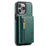 DG.MING M5 Series For iPhone 14 Pro Max Case PU+PC+TPU Detachable Wallet Phone Cover - Green - 1