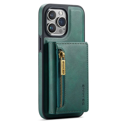DG.MING M5 Series For iPhone 14 Pro Max Case PU+PC+TPU Detachable Wallet Phone Cover - Green - 1